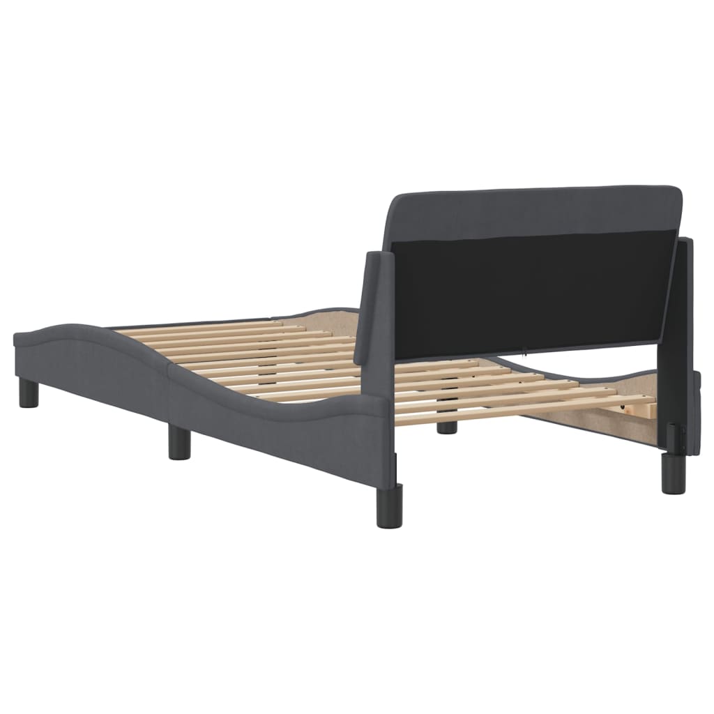 Bedframe "Dover" 80x200 cm fluweel donkergrijs is nu te koop bij PeponiXL, paradijselijk wonen!