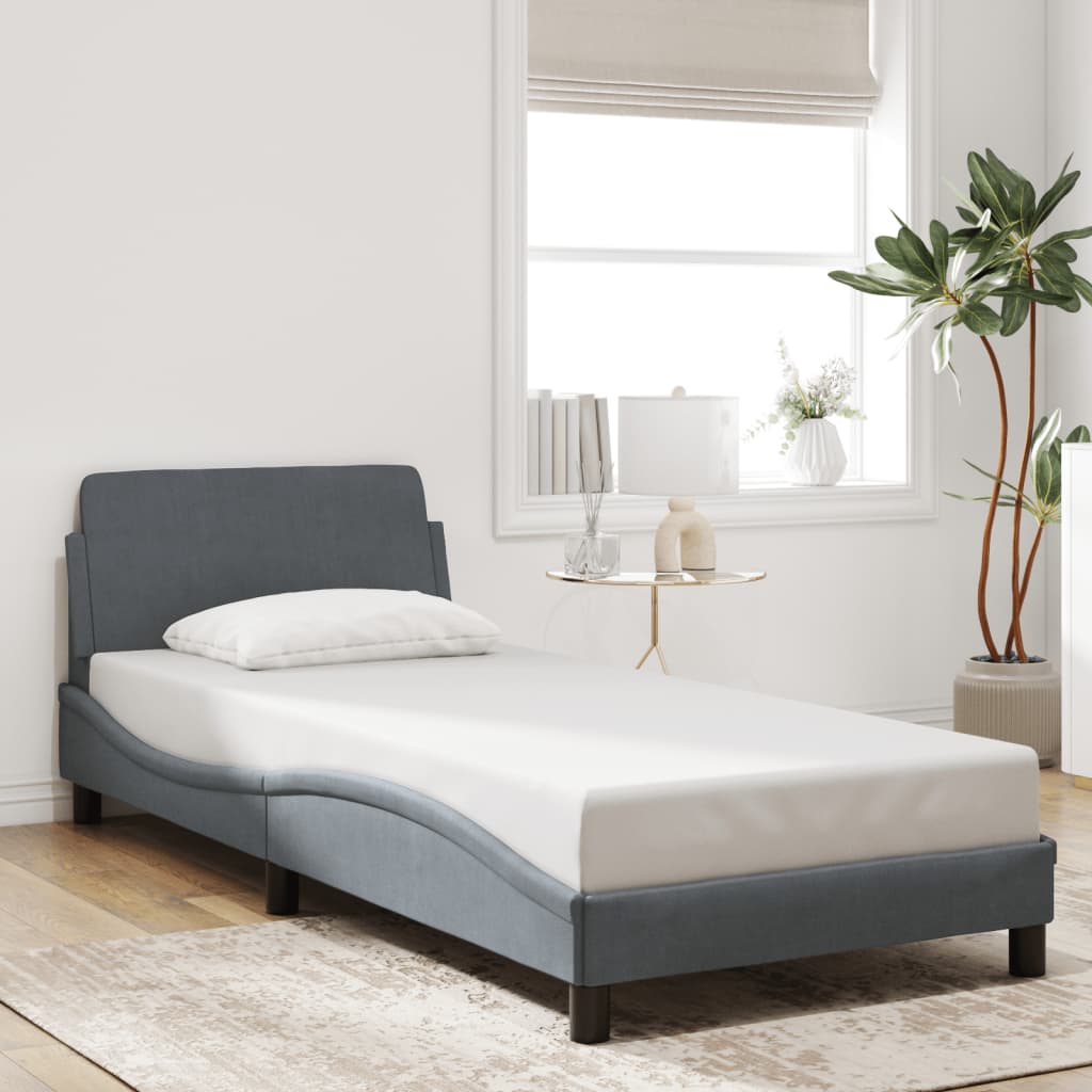 Bedframe "Dover" 80x200 cm fluweel donkergrijs is nu te koop bij PeponiXL, paradijselijk wonen!