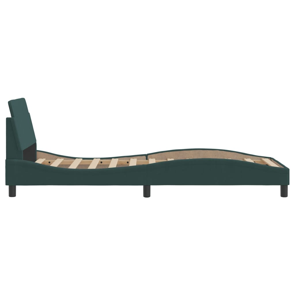 Bedframe "Dover" 80x200 cm fluweel donkergroen is nu te koop bij PeponiXL, paradijselijk wonen!