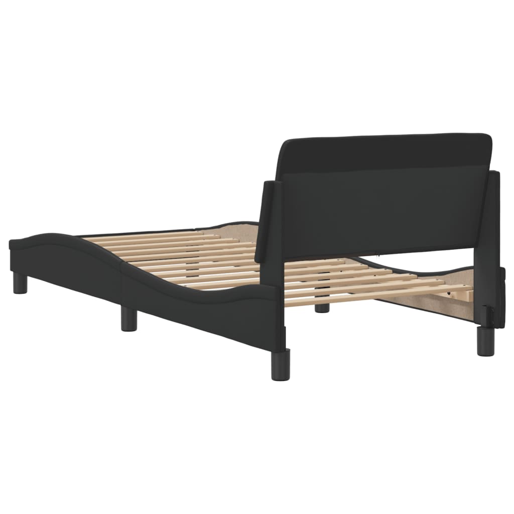 Bedframe "Dover" kunstleer zwart 80x200 cm is nu te koop bij PeponiXL, paradijselijk wonen!