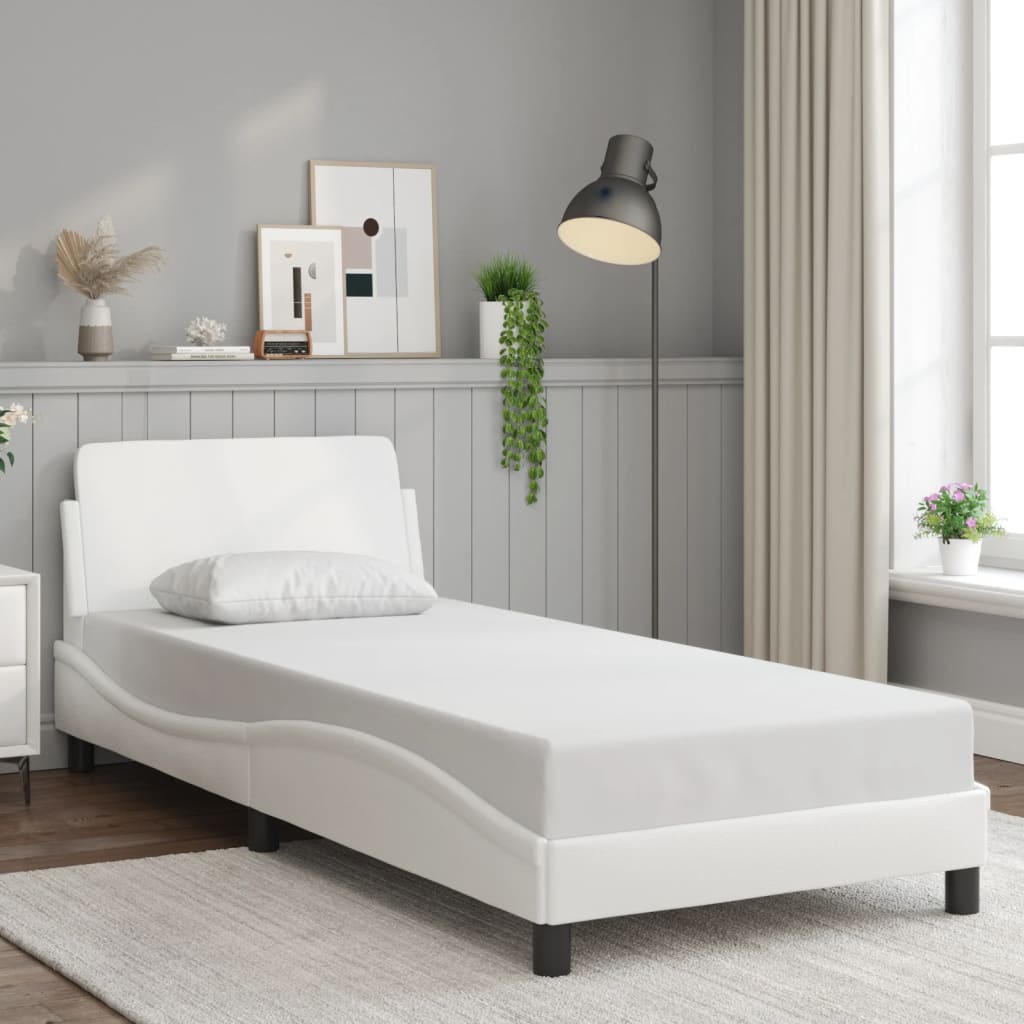 Bedframe "Dover" kunstleer wit 80x200 cm is nu te koop bij PeponiXL, paradijselijk wonen!