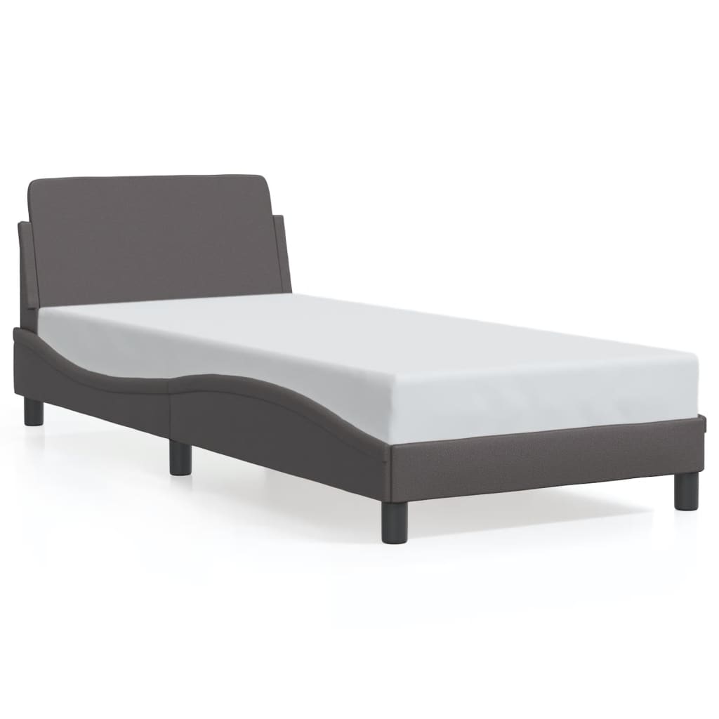 Bedframe "Dover" kunstleer grijs 80x200 cm is nu te koop bij PeponiXL, paradijselijk wonen!