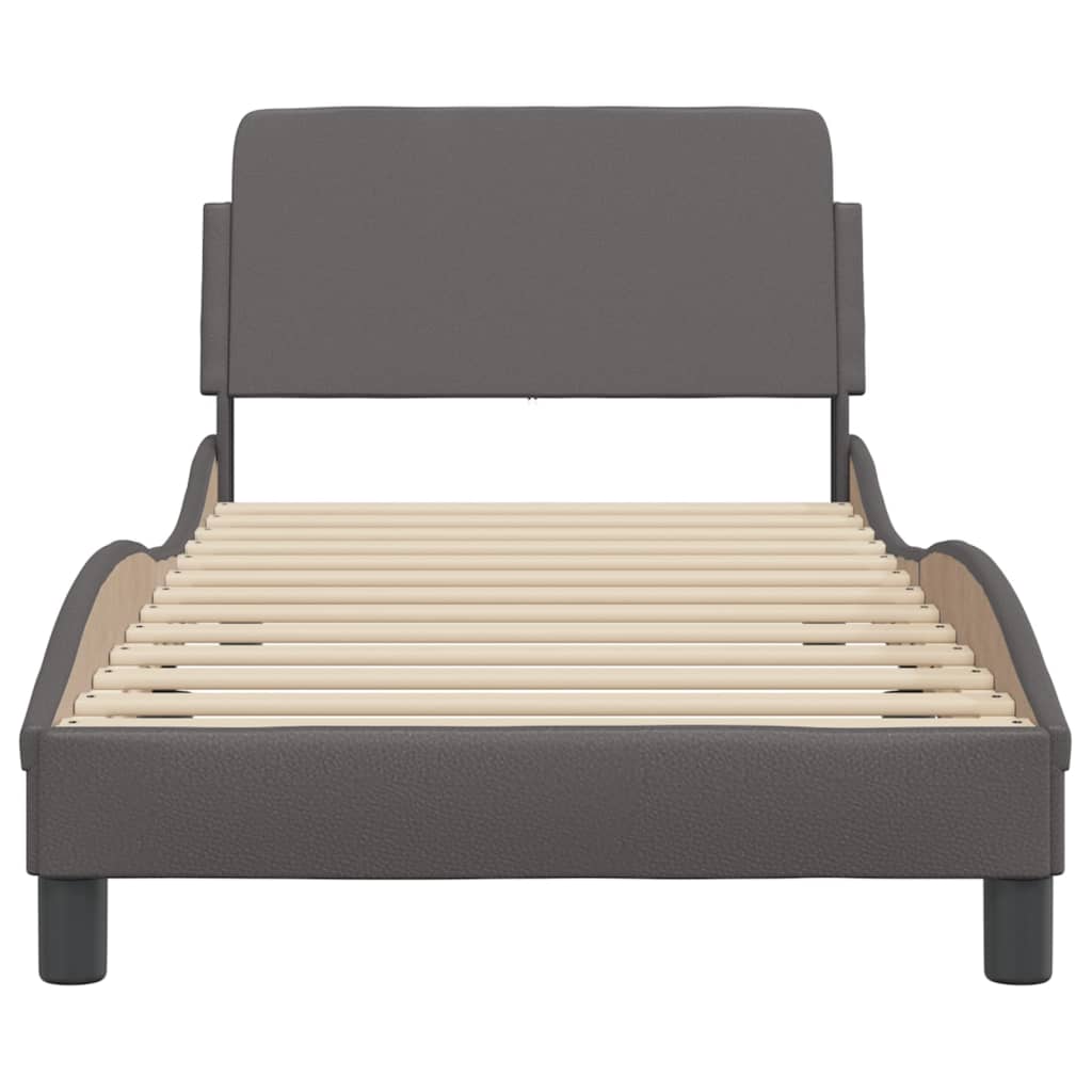 Bedframe "Dover" kunstleer grijs 80x200 cm is nu te koop bij PeponiXL, paradijselijk wonen!