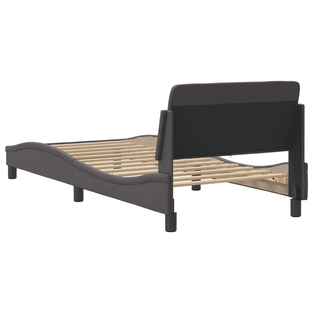 Bedframe "Dover" kunstleer grijs 80x200 cm is nu te koop bij PeponiXL, paradijselijk wonen!