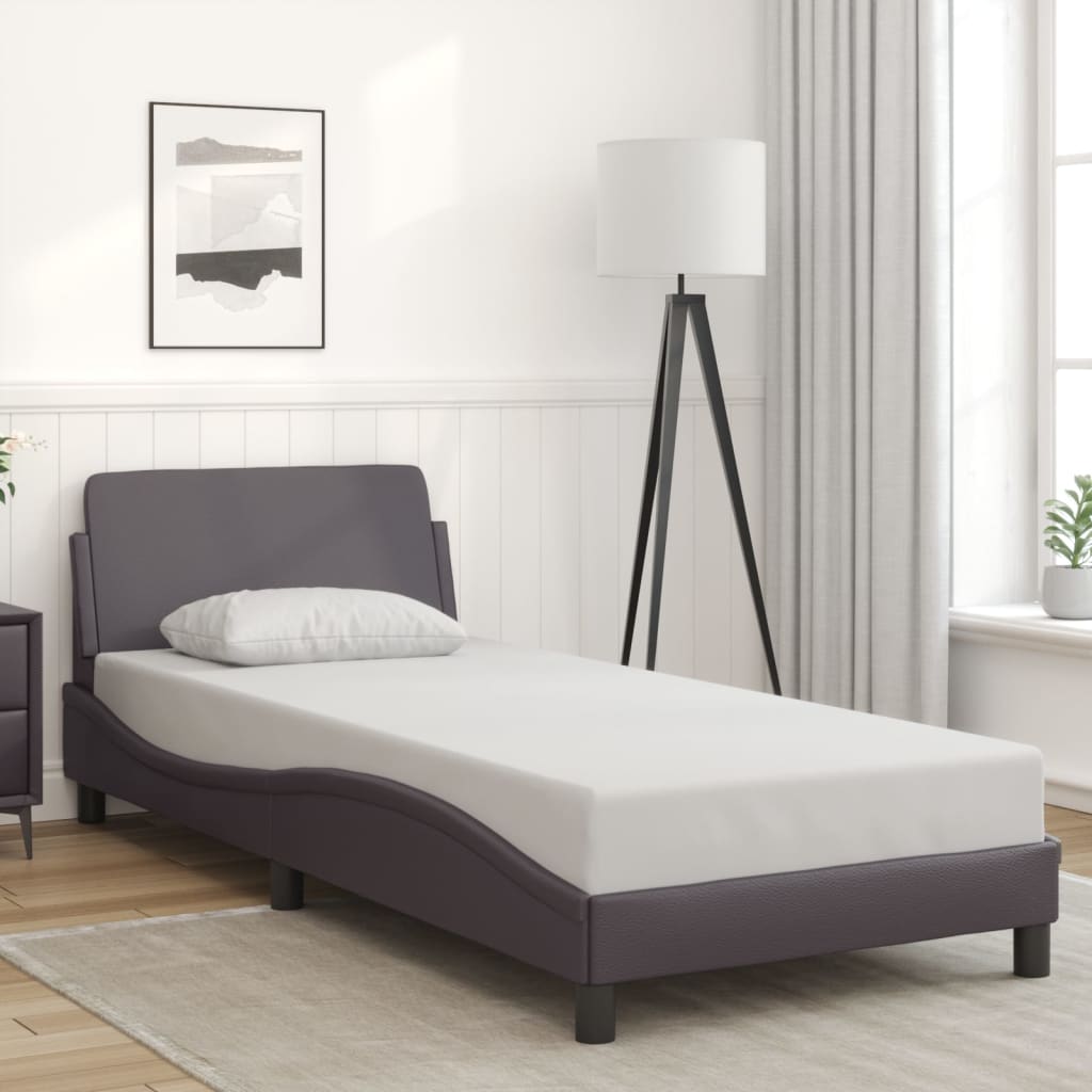 Bedframe "Dover" kunstleer grijs 80x200 cm is nu te koop bij PeponiXL, paradijselijk wonen!