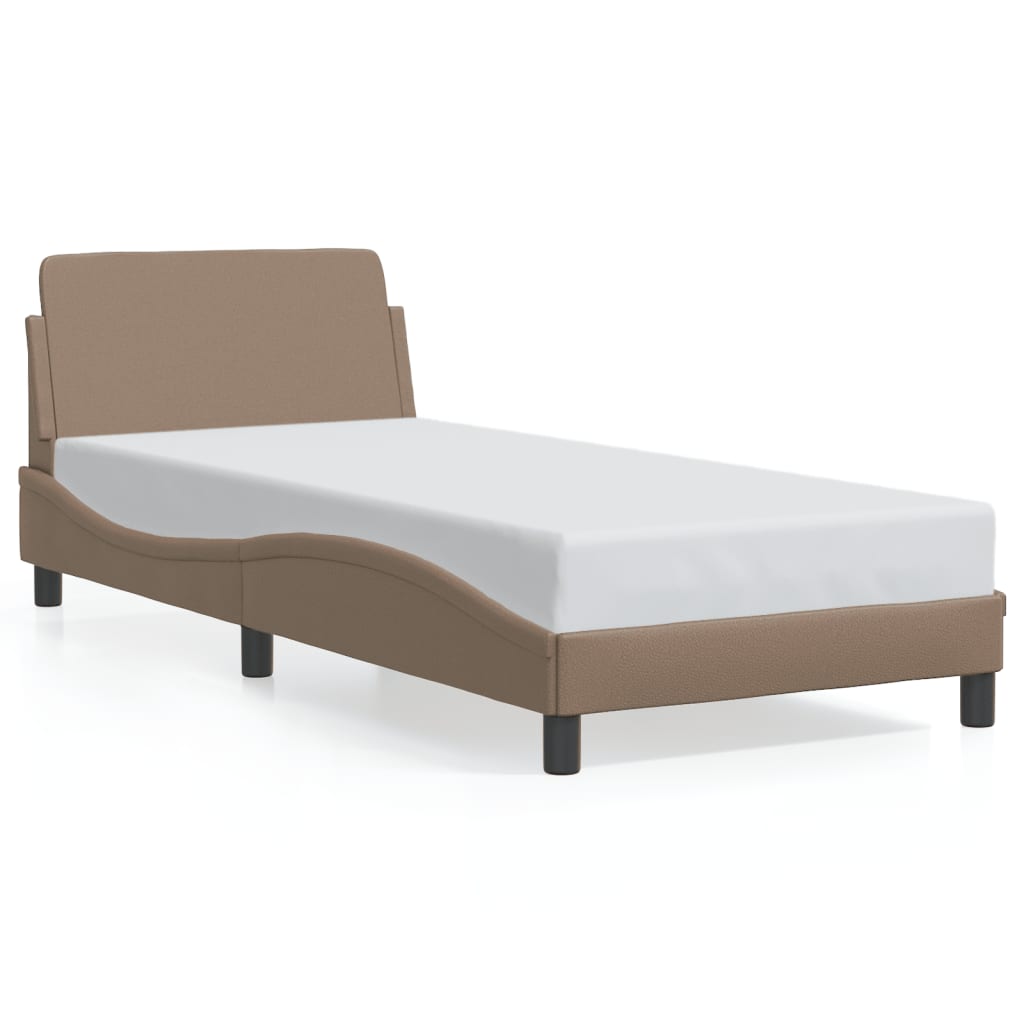 Bedframe "Dover" kunstleer cappucinnokleurig 80x200 cm is nu te koop bij PeponiXL, paradijselijk wonen!
