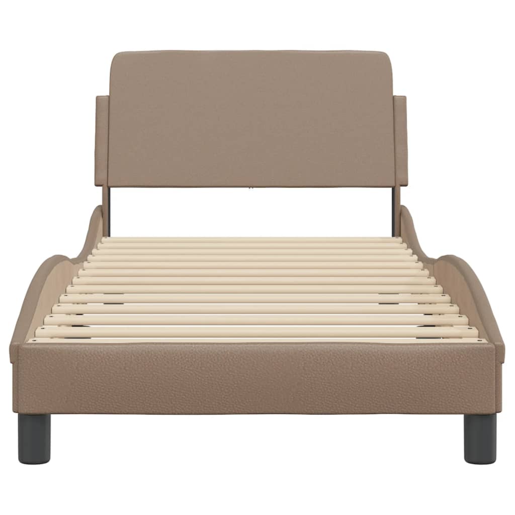 Bedframe "Dover" kunstleer cappucinnokleurig 80x200 cm is nu te koop bij PeponiXL, paradijselijk wonen!