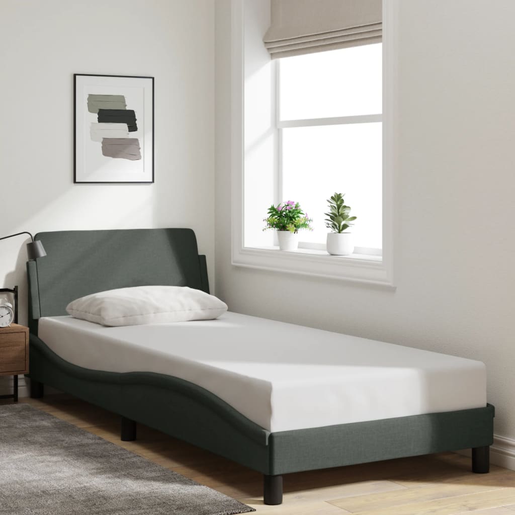 Bedframe "Dover" 90x190 cm stof donkergrijs is nu te koop bij PeponiXL, paradijselijk wonen!