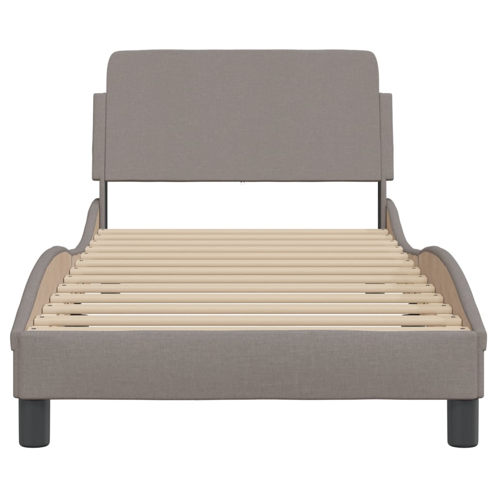 Bedframe met hoofdeinde "Dover" 90x190 cm stof taupe is nu te koop bij PeponiXL, paradijselijk wonen!