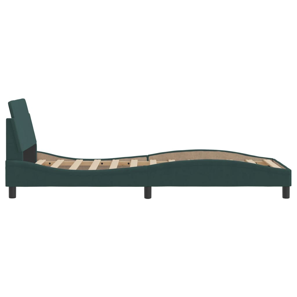 Bedframe "Dover" 90x190 cm fluweel donkergroen is nu te koop bij PeponiXL, paradijselijk wonen!
