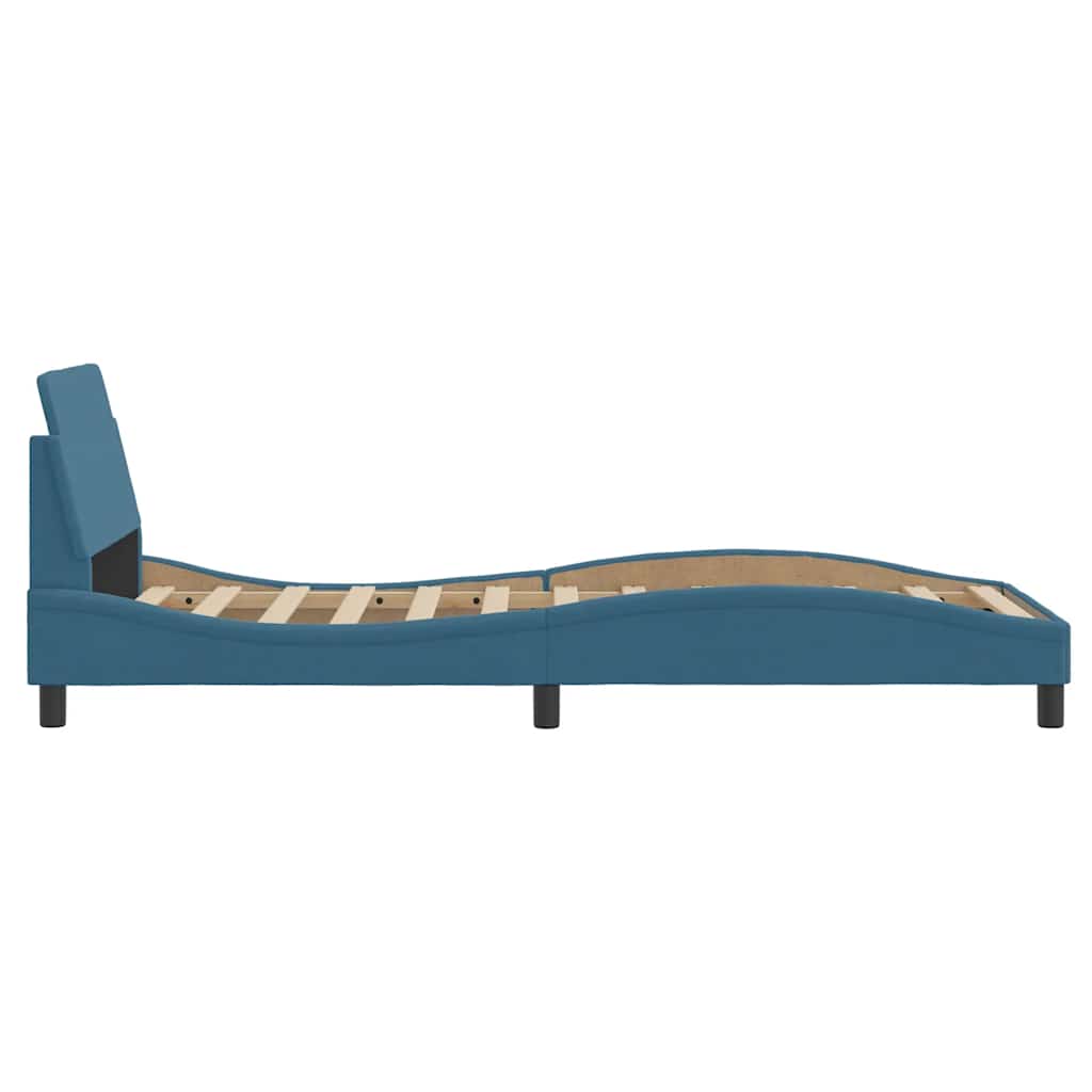 Bedframe met hoofdeinde "Dover" fluweel blauw 90x190 cm is nu te koop bij PeponiXL, paradijselijk wonen!