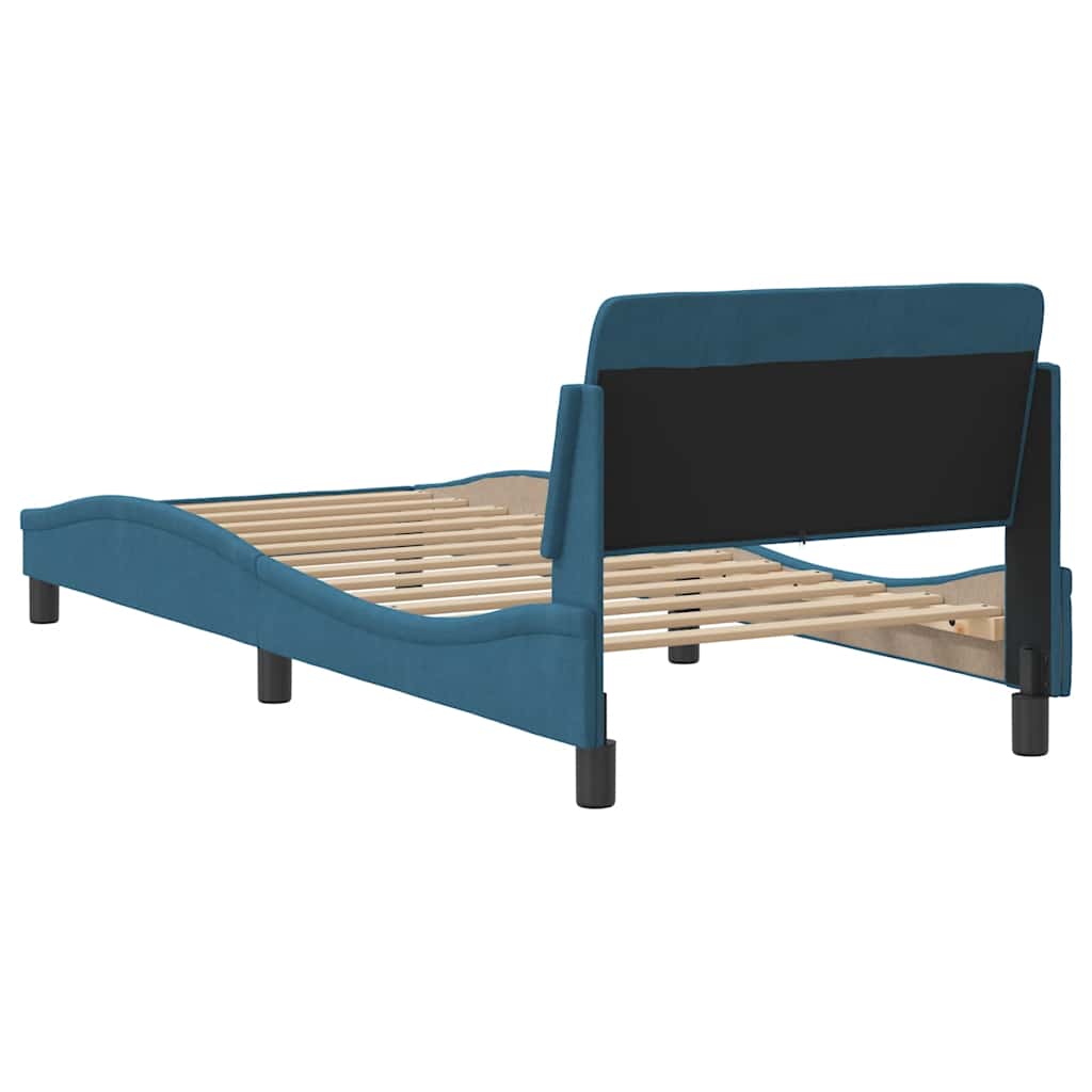 Bedframe met hoofdeinde "Dover" fluweel blauw 90x190 cm is nu te koop bij PeponiXL, paradijselijk wonen!