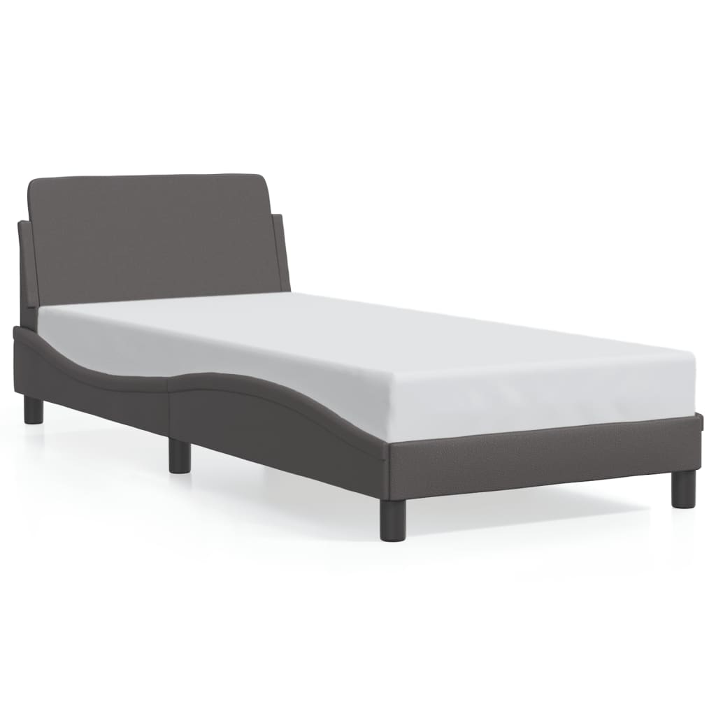 Bedframe "Dover" kunstleer grijs 90x190 cm is nu te koop bij PeponiXL, paradijselijk wonen!