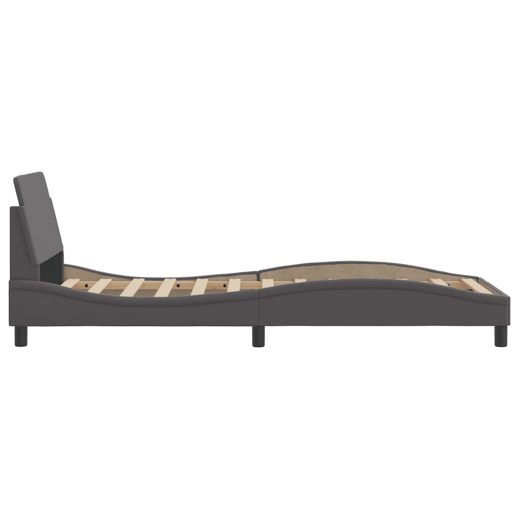 Bedframe "Dover" kunstleer grijs 90x190 cm is nu te koop bij PeponiXL, paradijselijk wonen!