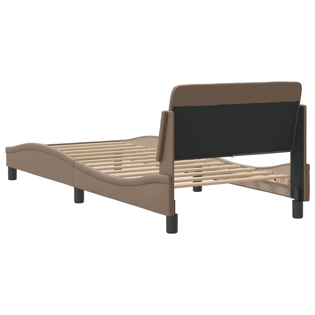 Bedframe "Dover" kunstleer cappucinnokleurig 90x190 cm is nu te koop bij PeponiXL, paradijselijk wonen!