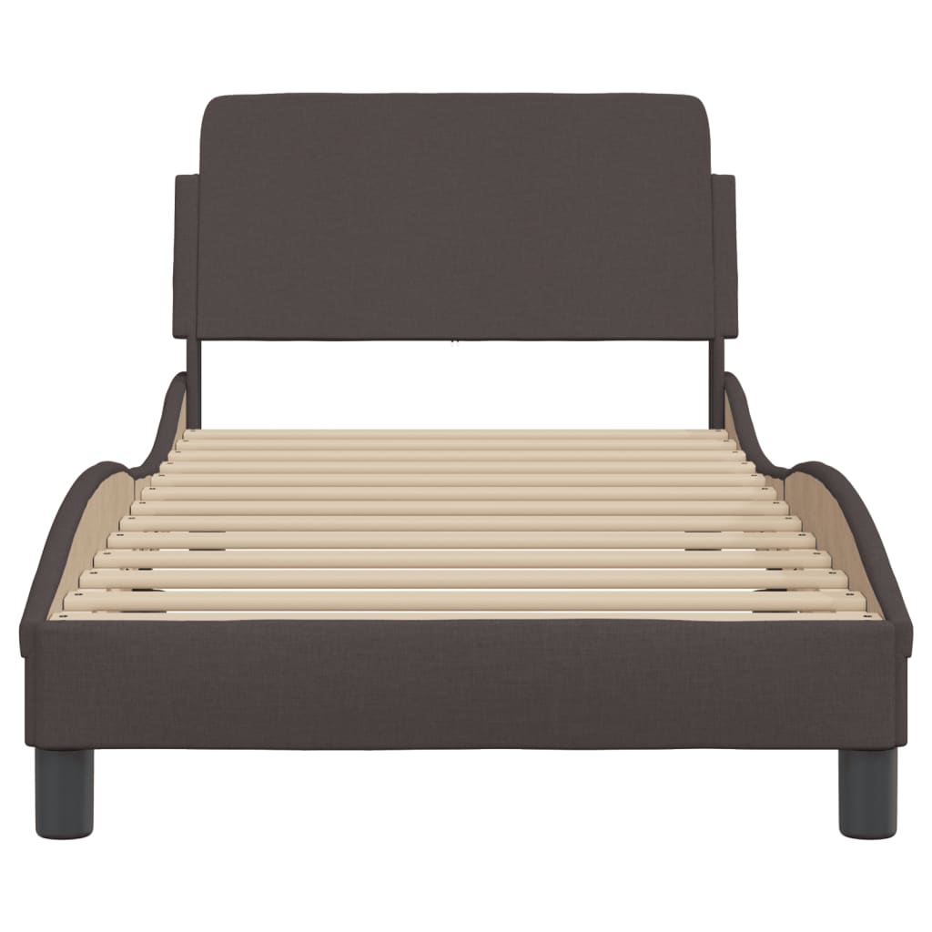 Bedframe "Dover" 90x200 cm stof donkerbruin is nu te koop bij PeponiXL, paradijselijk wonen!
