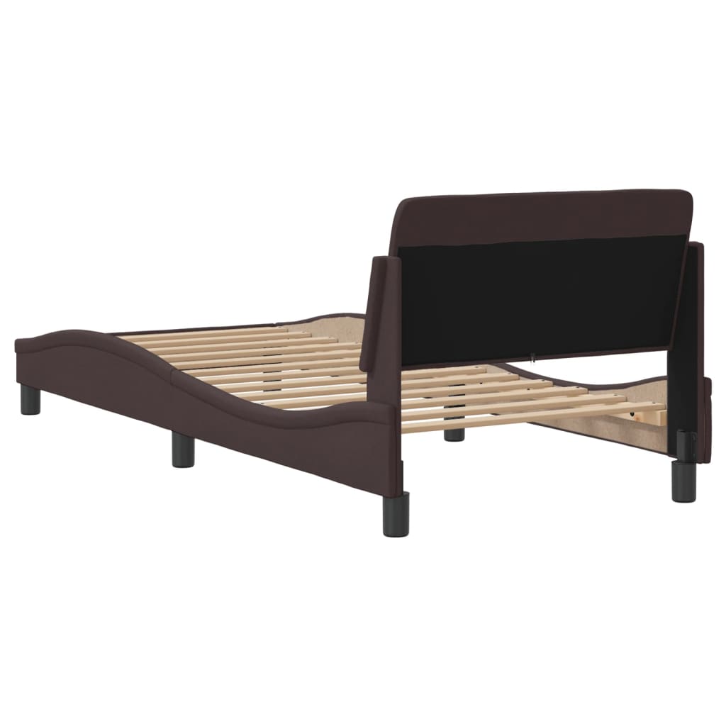 Bedframe "Dover" 90x200 cm stof donkerbruin is nu te koop bij PeponiXL, paradijselijk wonen!