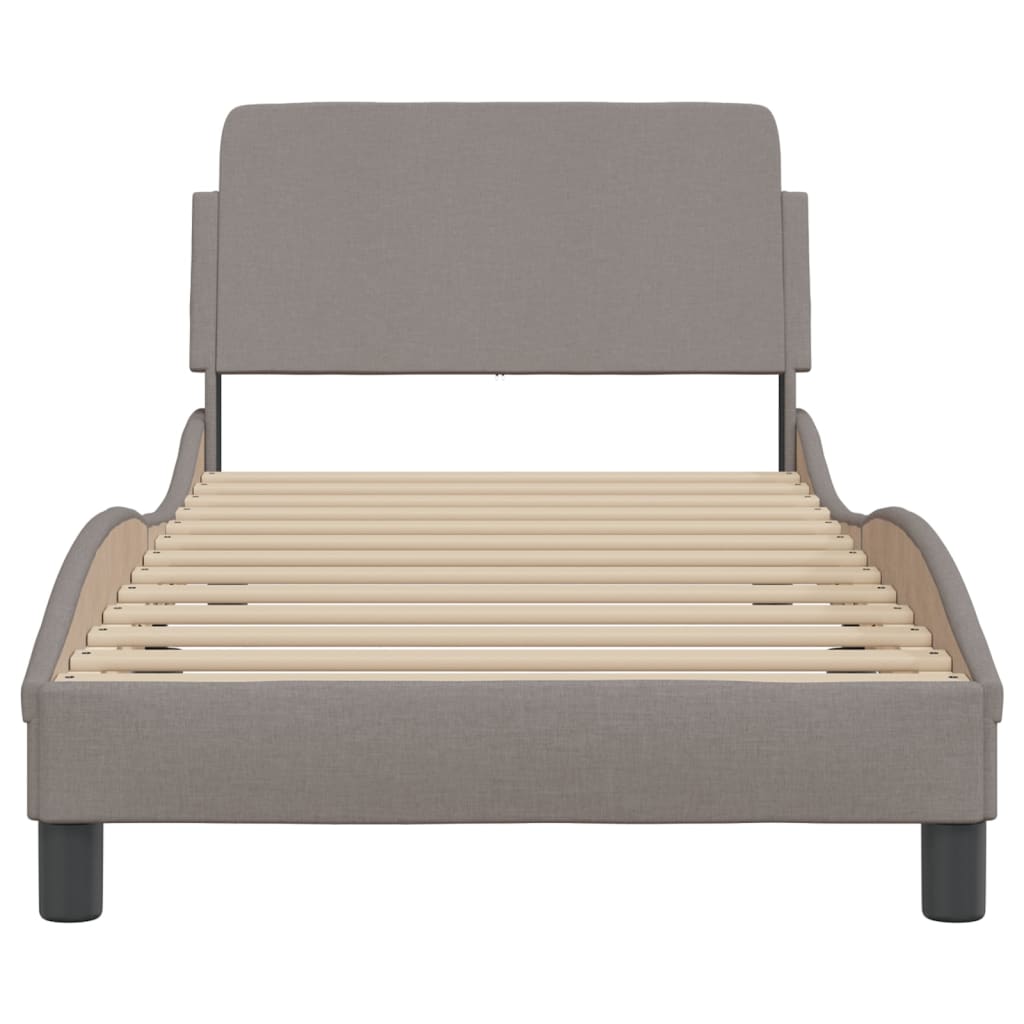 Bedframe met hoofdeinde "Dover" 90x200 cm stof taupe is nu te koop bij PeponiXL, paradijselijk wonen!