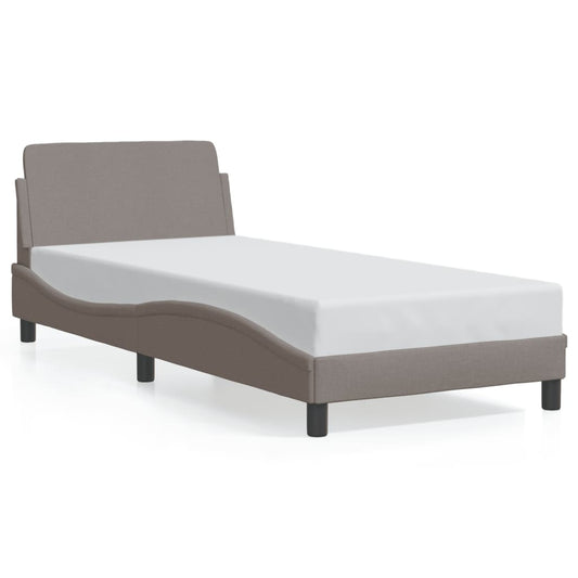 Bedframe met hoofdeinde "Dover" 90x200 cm stof taupe is nu te koop bij PeponiXL, paradijselijk wonen!