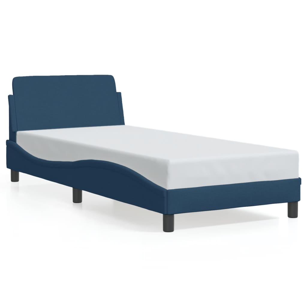 Bedframe met hoofdeinde "Dover" 90x200 cm stof blauw is nu te koop bij PeponiXL, paradijselijk wonen!