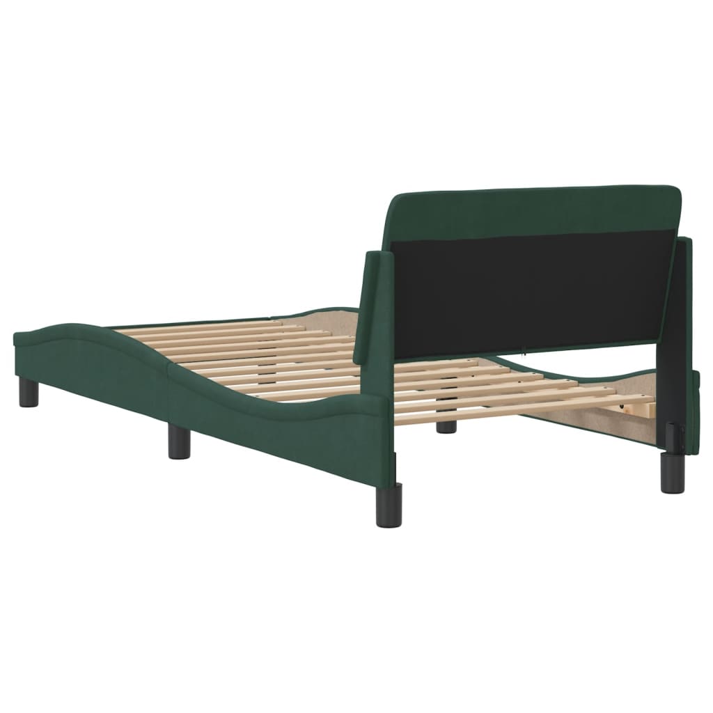 Bedframe "Dover" 90x200 cm fluweel donkergroen is nu te koop bij PeponiXL, paradijselijk wonen!