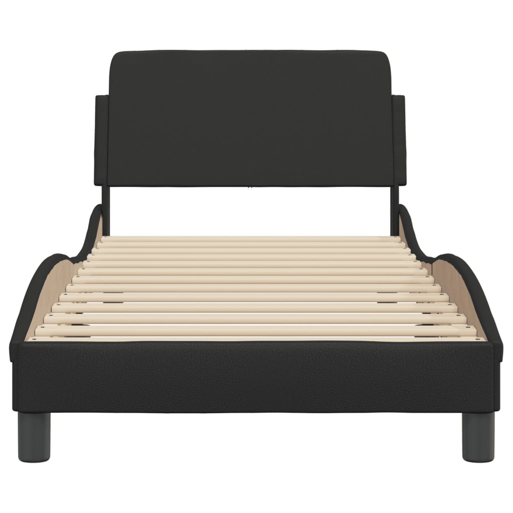 Bedframe "Dover" kunstleer zwart 90x200 cm is nu te koop bij PeponiXL, paradijselijk wonen!