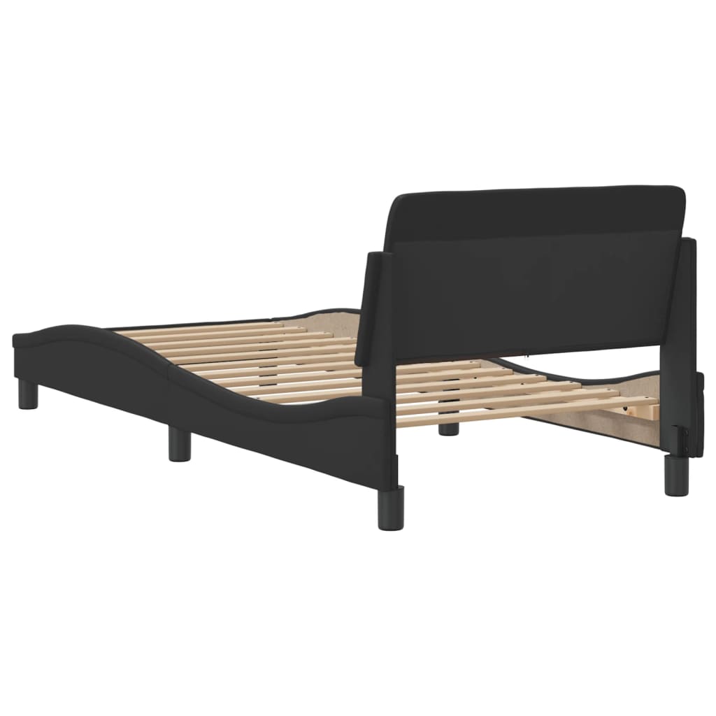 Bedframe "Dover" kunstleer zwart 90x200 cm is nu te koop bij PeponiXL, paradijselijk wonen!