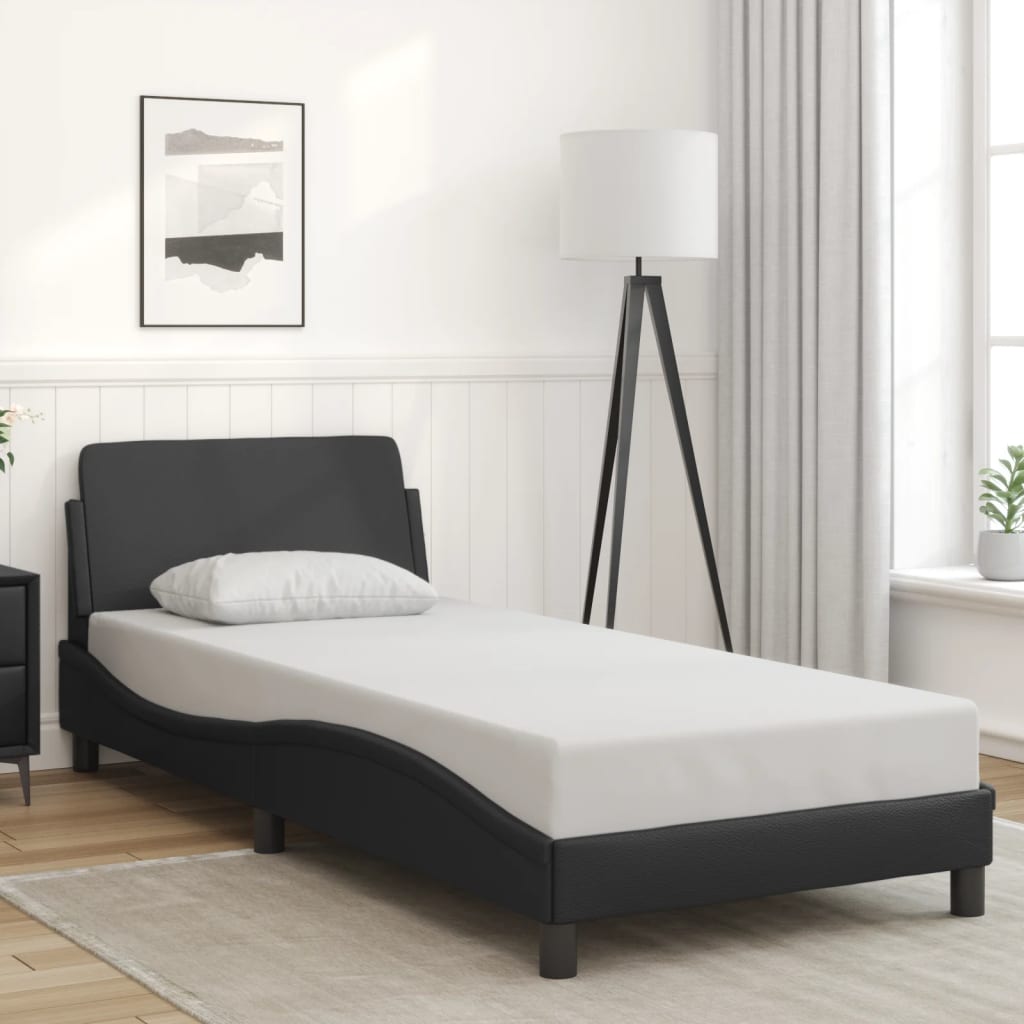 Bedframe "Dover" kunstleer zwart 90x200 cm is nu te koop bij PeponiXL, paradijselijk wonen!