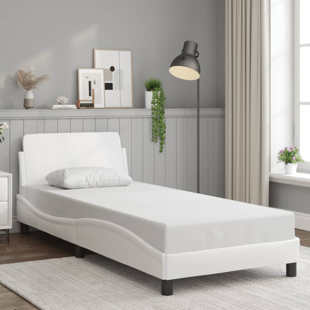 Bedframe "Dover" kunstleer wit 90x200 cm is nu te koop bij PeponiXL, paradijselijk wonen!