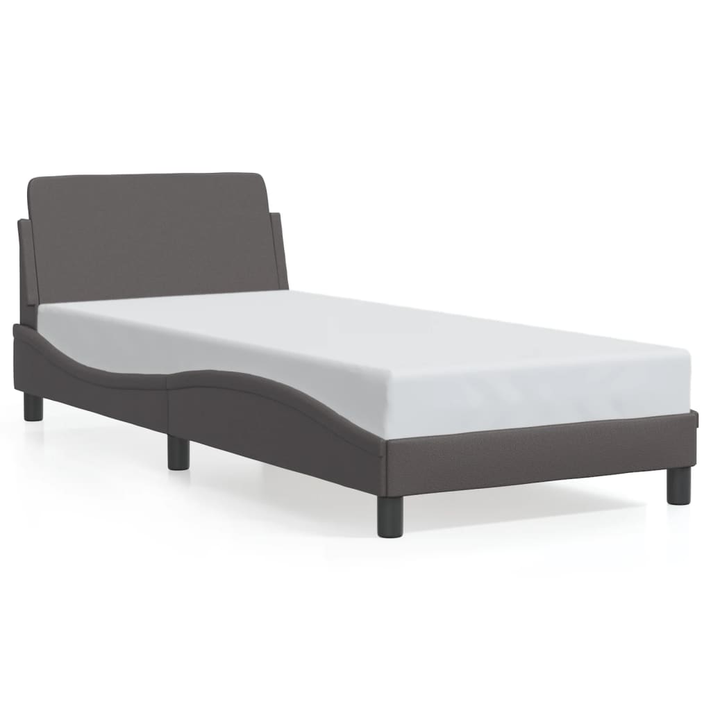 Bedframe "Dover" kunstleer grijs 90x200 cm is nu te koop bij PeponiXL, paradijselijk wonen!