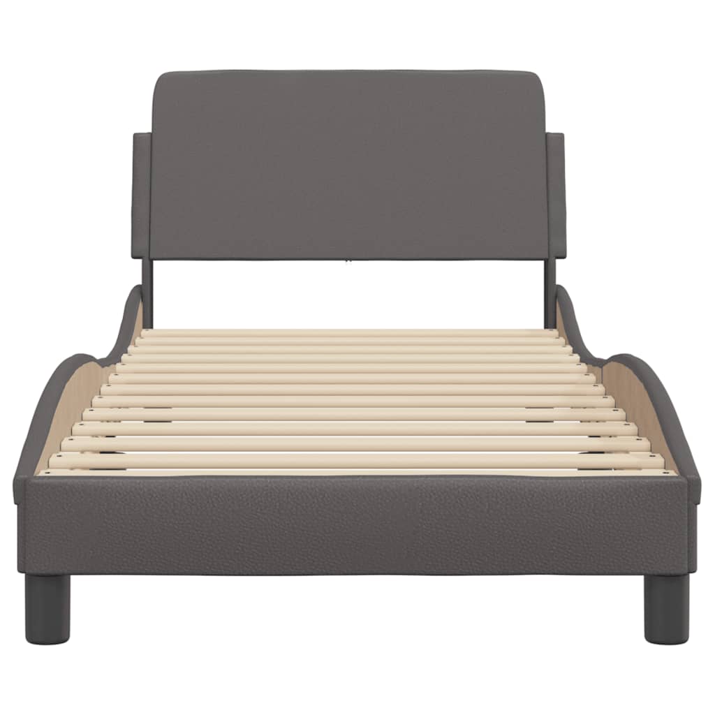 Bedframe "Dover" kunstleer grijs 90x200 cm is nu te koop bij PeponiXL, paradijselijk wonen!