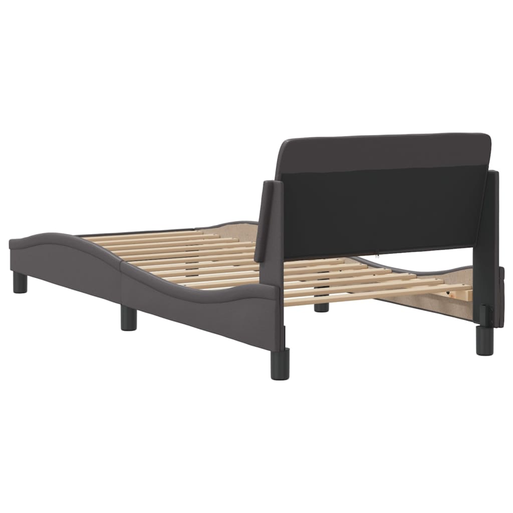 Bedframe "Dover" kunstleer grijs 90x200 cm is nu te koop bij PeponiXL, paradijselijk wonen!
