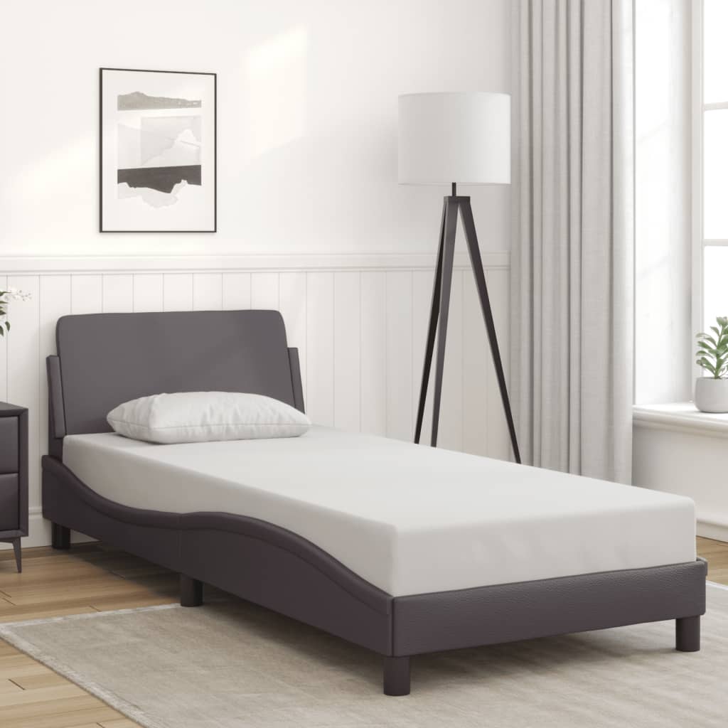 Bedframe "Dover" kunstleer grijs 90x200 cm is nu te koop bij PeponiXL, paradijselijk wonen!