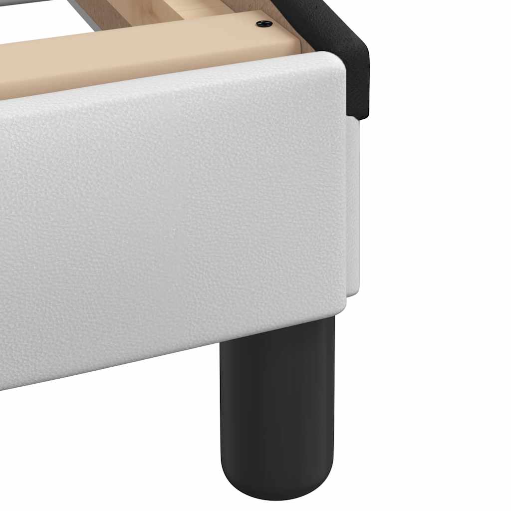 Bedframe "Dover" kunstleer wit en zwart 90x200 cm is nu te koop bij PeponiXL, paradijselijk wonen!