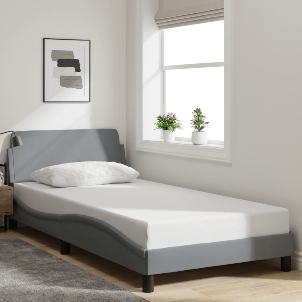 Bedframe "Dover" 100x200 cm stof lichtgrijs is nu te koop bij PeponiXL, paradijselijk wonen!
