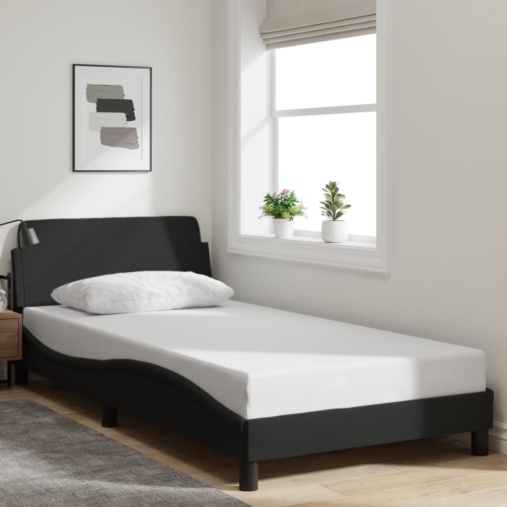 Bedframe "Dover" 100x200 cm stof zwart is nu te koop bij PeponiXL, paradijselijk wonen!