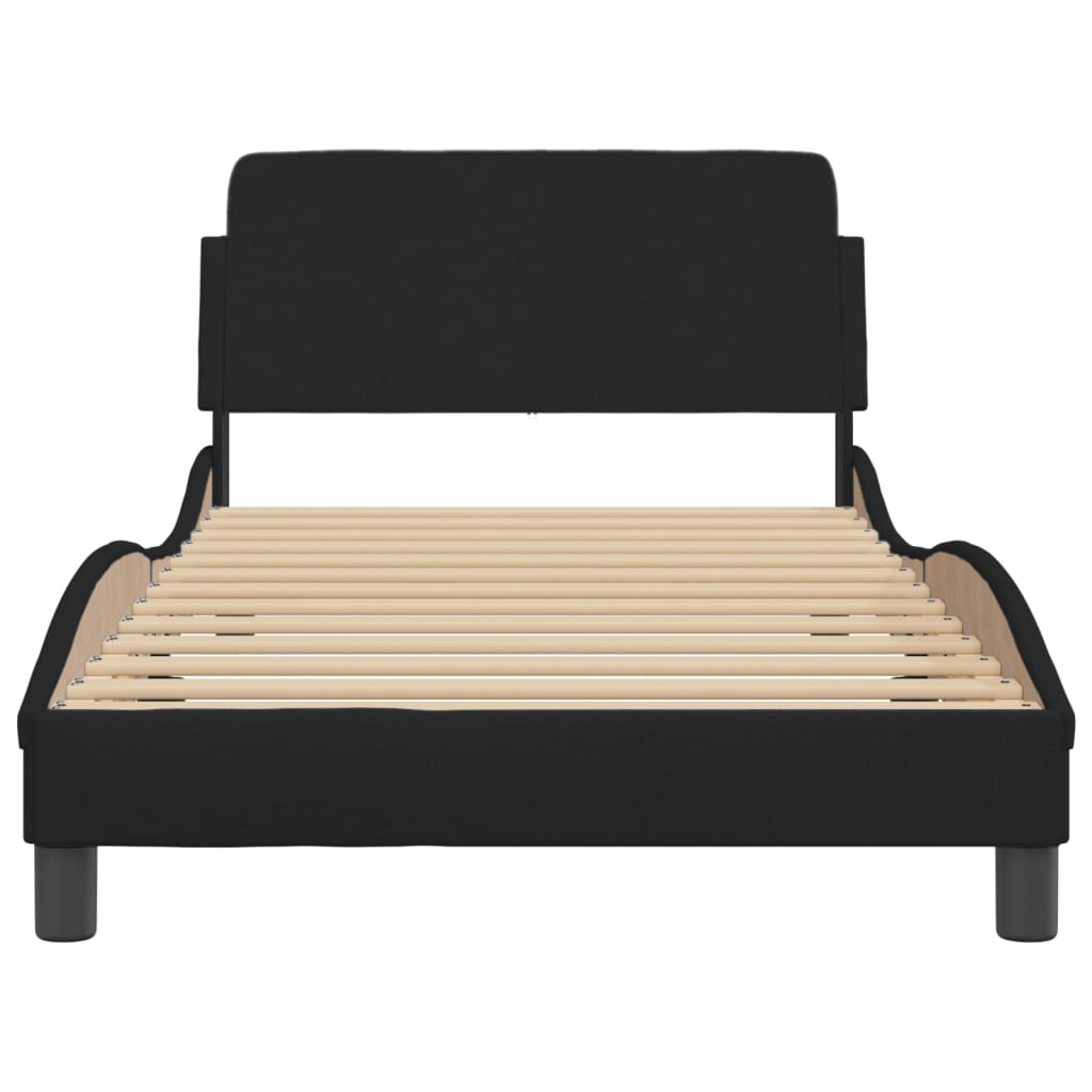 Bedframe "Dover" 100x200 cm stof zwart is nu te koop bij PeponiXL, paradijselijk wonen!
