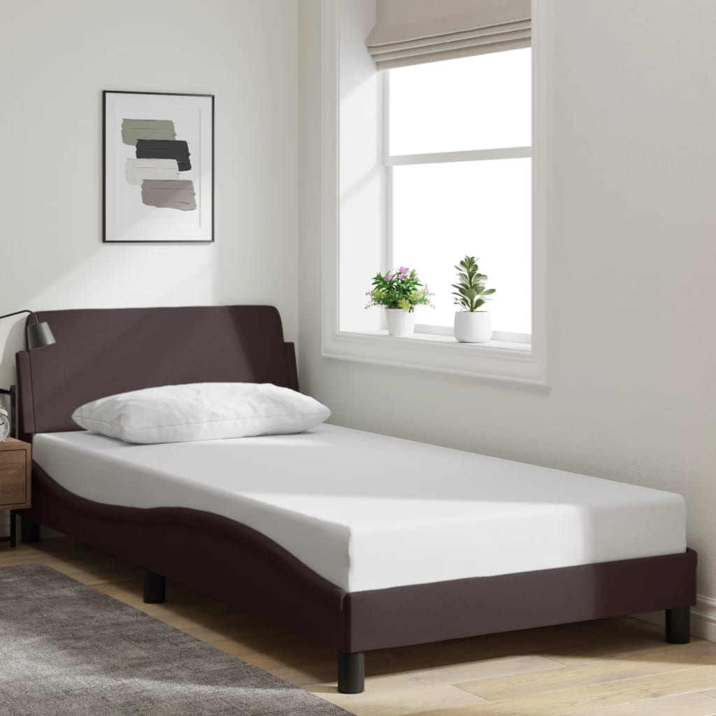 Bedframe "Dover" 100x200 cm stof donkerbruin is nu te koop bij PeponiXL, paradijselijk wonen!