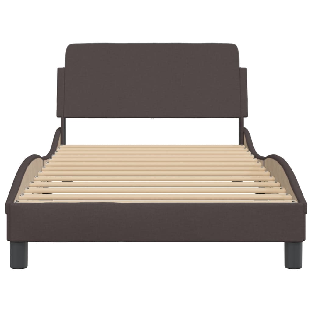Bedframe "Dover" 100x200 cm stof donkerbruin is nu te koop bij PeponiXL, paradijselijk wonen!