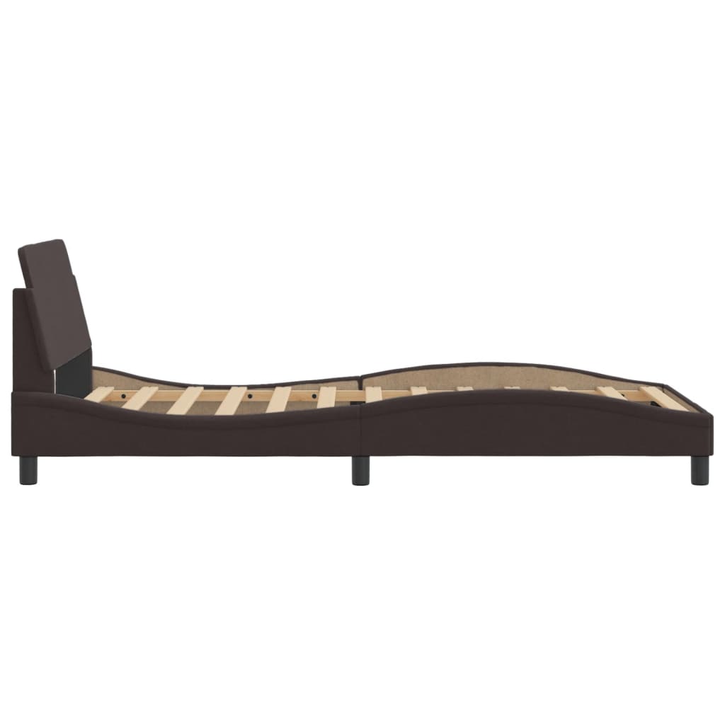 Bedframe "Dover" 100x200 cm stof donkerbruin is nu te koop bij PeponiXL, paradijselijk wonen!