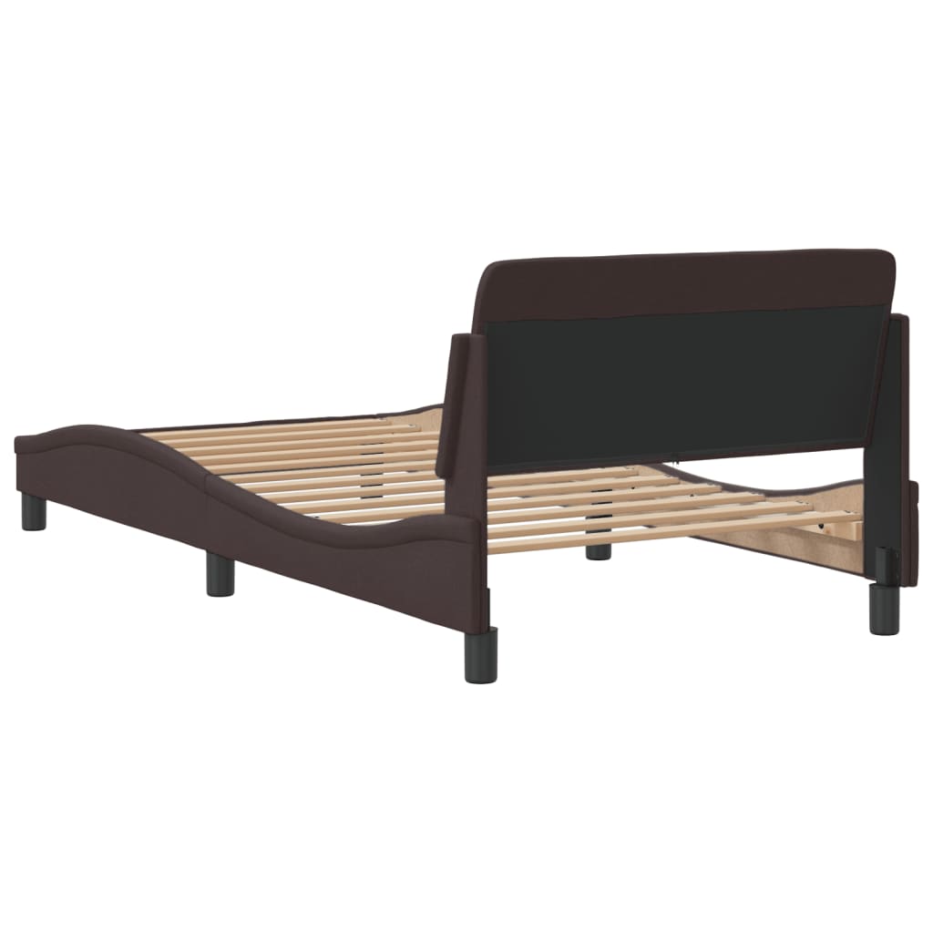 Bedframe "Dover" 100x200 cm stof donkerbruin is nu te koop bij PeponiXL, paradijselijk wonen!