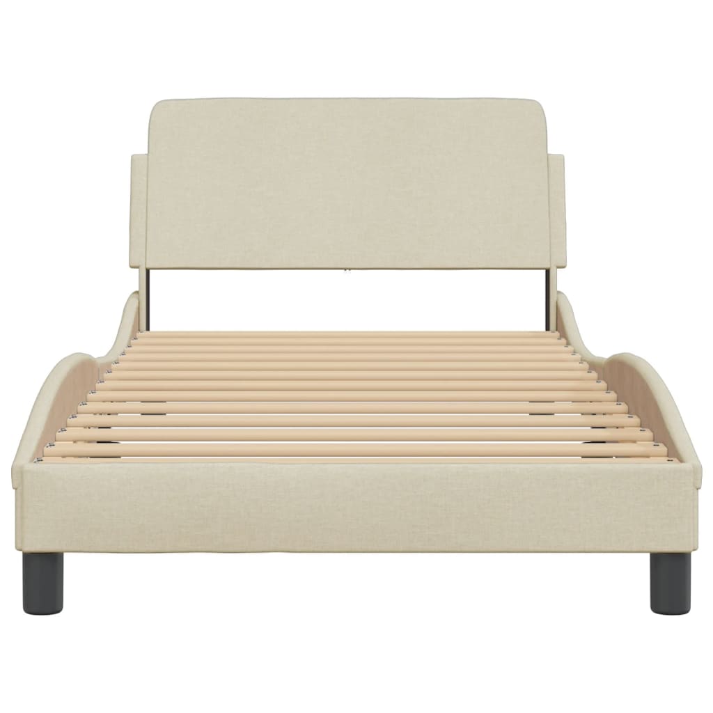Bedframe "Dover" 100x200 cm stof crèmekleurig is nu te koop bij PeponiXL, paradijselijk wonen!