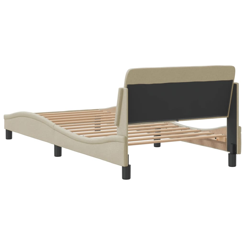 Bedframe "Dover" 100x200 cm stof crèmekleurig is nu te koop bij PeponiXL, paradijselijk wonen!