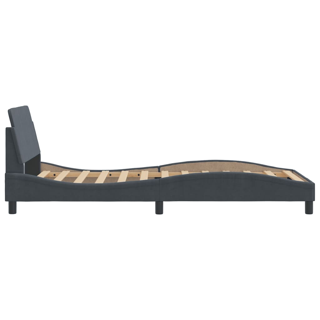 Bedframe "Dover" 100x200 cm fluweel donkergrijs is nu te koop bij PeponiXL, paradijselijk wonen!