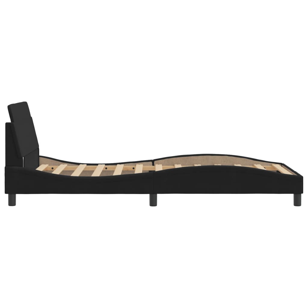 Bedframe "Dover" 100x200 cm fluweel zwart is nu te koop bij PeponiXL, paradijselijk wonen!