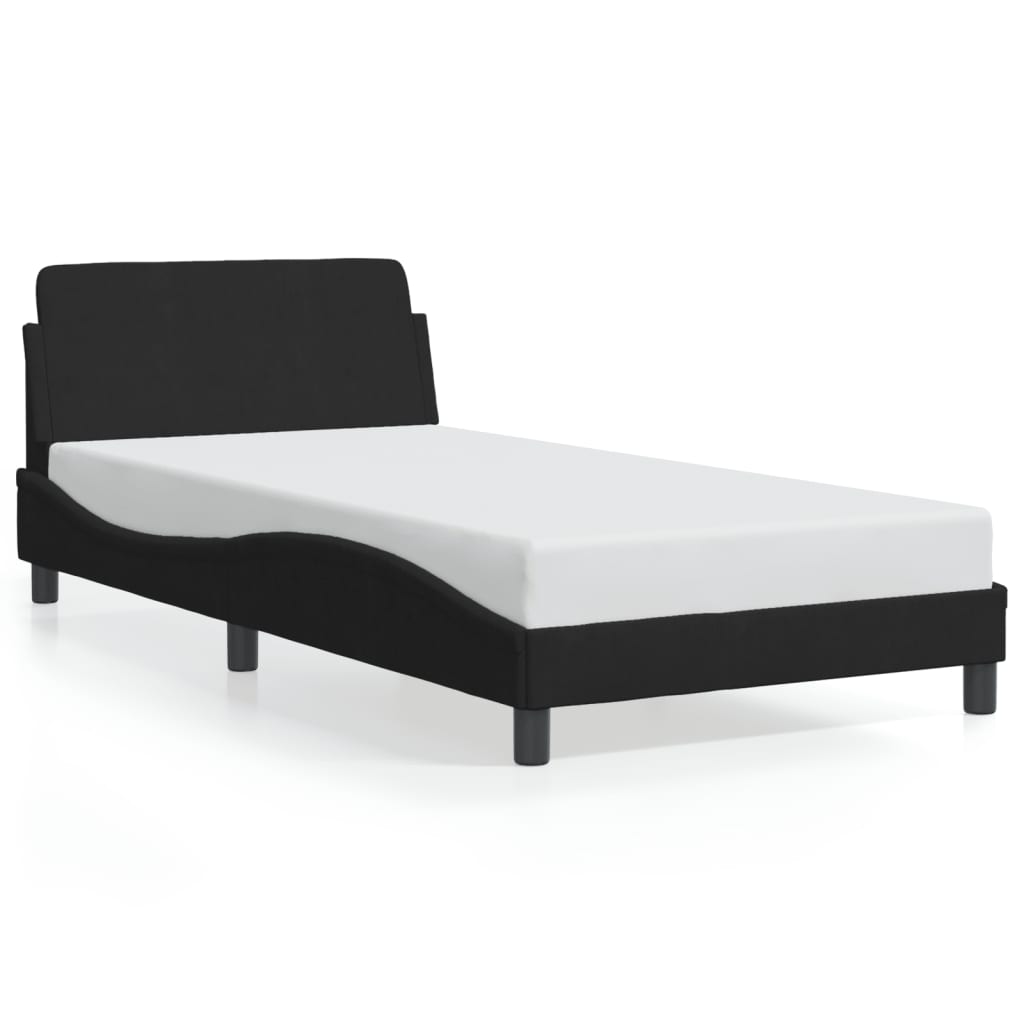 Bedframe "Dover" 100x200 cm fluweel zwart is nu te koop bij PeponiXL, paradijselijk wonen!