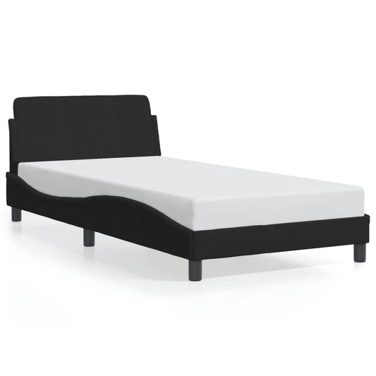Bedframe "Dover" 100x200 cm fluweel zwart is nu te koop bij PeponiXL, paradijselijk wonen!