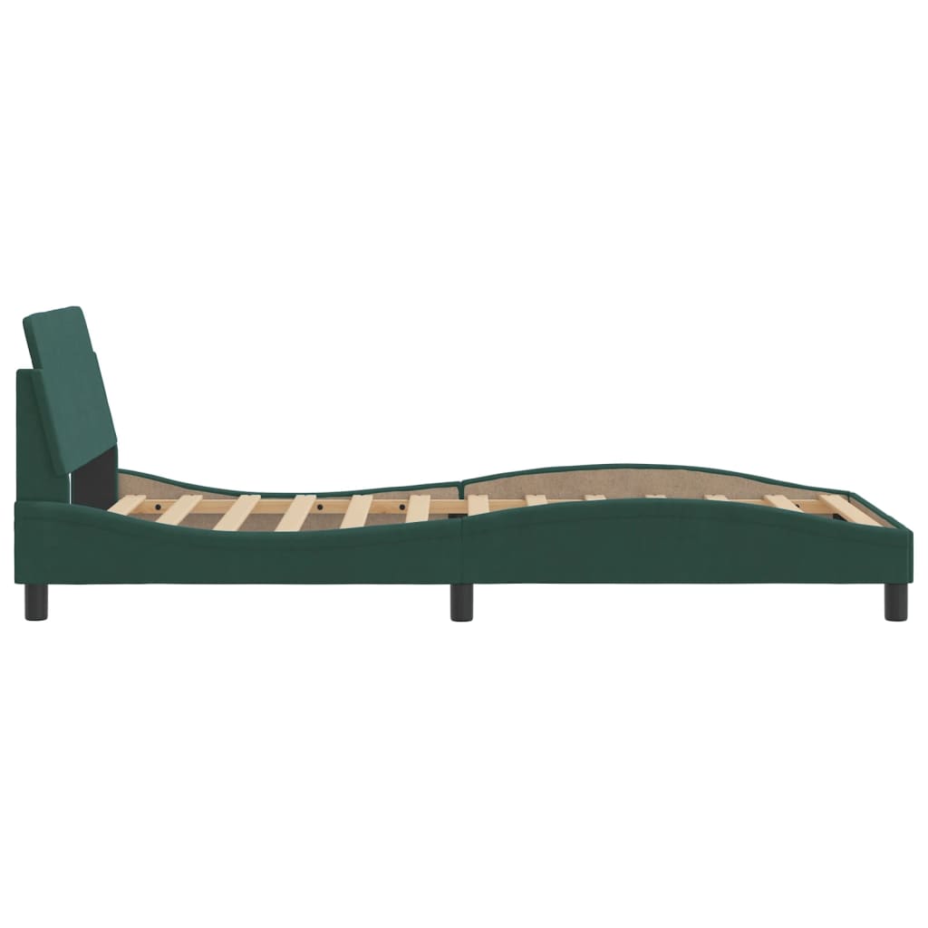 Bedframe "Dover" 100x200 cm fluweel donkergroen is nu te koop bij PeponiXL, paradijselijk wonen!