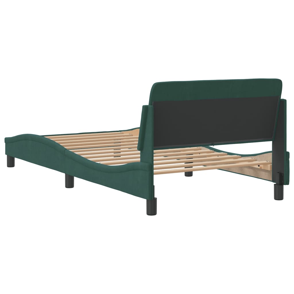 Bedframe "Dover" 100x200 cm fluweel donkergroen is nu te koop bij PeponiXL, paradijselijk wonen!