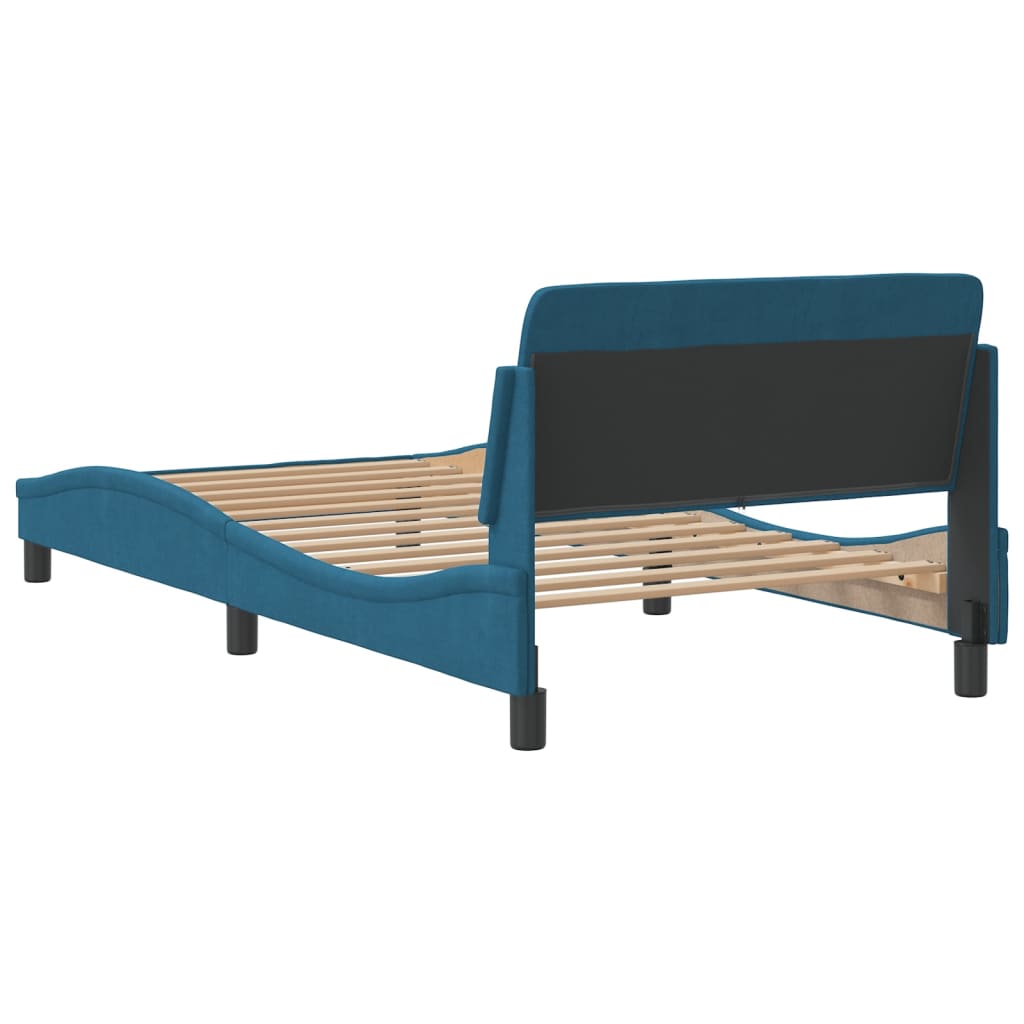 Bedframe met hoofdeinde "Dover" fluweel blauw 100x200 cm is nu te koop bij PeponiXL, paradijselijk wonen!